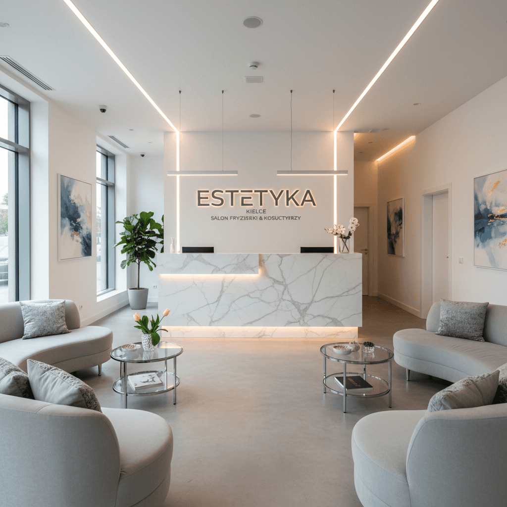 ESTETYKA salon reception and waiting area in Kielce