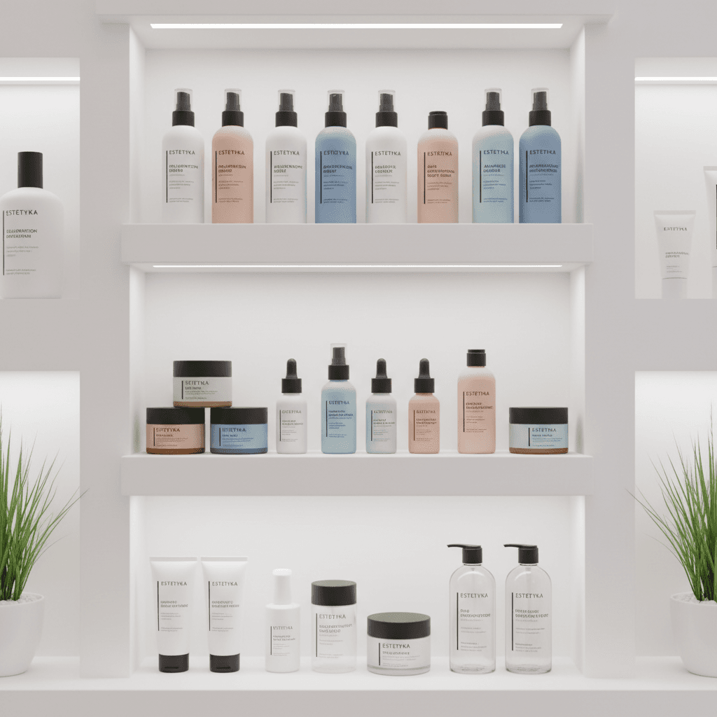 Professional skincare products used at ESTETYKA salon